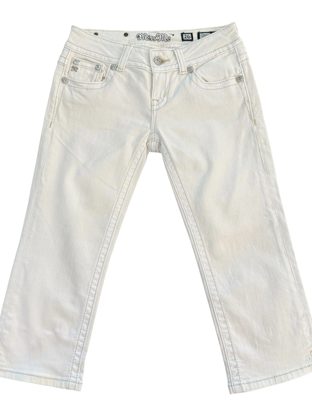 Miss Me Off-White Denim Capri Jeans Size 26